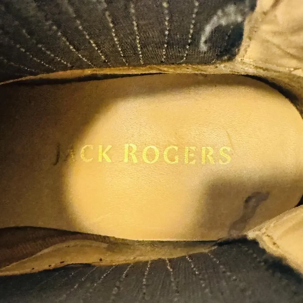 Jack Rogers Boots Womens 9 Black Pippa Leather Bootie Ankle Chelsea Round Toe